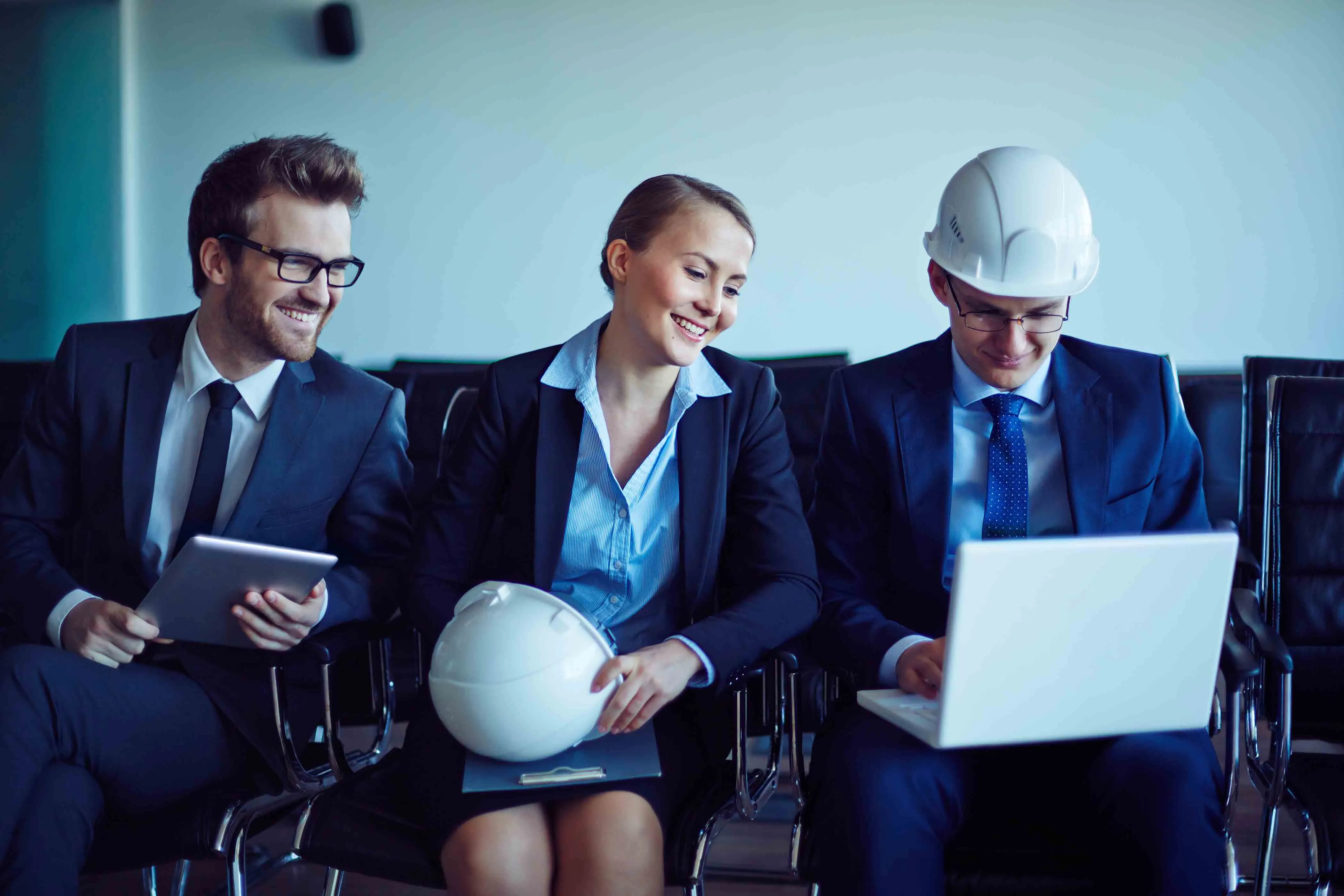 Happy executives learning technical skills